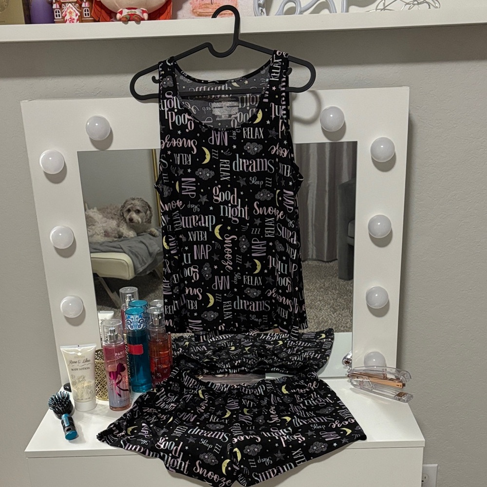 Women's Medium Black Sleepwear Set